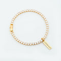 LUXWADE 14K Gold Plated 3mm Cubic Zirconia Tennis Bracelet for Women – 7 Inch Waterproof CZ Bracelet