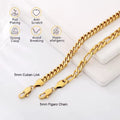 LUXWADE 18K Gold Plated 5mm Figaro Chain Bracelet for Men – Stainless Steel, Durable Shine, Lobster Clasp – Available in 7Inch and 8Inch Sizes
